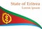 Flag of Eritrea, State of Eritrea, is a country in the Horn of Africa. Template for award design, an official document with the fl