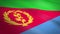 Flag of Eritrea. Waving flag with highly detailed fabric texture seamless loopable video. Seamless loop with highly