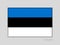 Flag of Estonia. National Ensign Aspect Ratio 2 to 3 on Gray