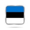Flag of Estonia, shiny metallic gray square button