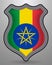 Flag of Ethiopia. Vector Badge and Icon. Vertical Orientation Version