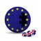 Flag EU and Great Britain on puzzle. Isolated 3D illustration