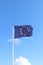 Flag of European Union against blue sky