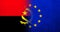 Flag of the European Union with Republic of Angola national flag. Grunge background
