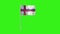 Flag of Faroe Islands, Pole flag of Faroe Islands, Faroe Islands flag waving in the wind isolated on Green Background. National