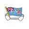 Flag fiji cartoon smirking with the shape