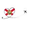 Flag Florida Love Romantic travel Airplane air plane Aircraft Aeroplane flying fly jet airline line path vector fun