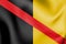 Flag of Fontaine-l`Eveque Hainaut province, Belgium. 3D Illustration