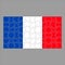 Flag of France puzzle on gray background.