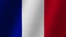 Flag of France. Slow flutter of the canvas. Fluctuation of the fabric.