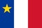 flag of French ancestry Acadians. flag representing ethnic group or culture, regional authorities. no flagpole. Plane layout,