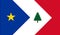 flag of French ancestry New England Acadians. flag representing ethnic group or culture, regional authorities. no flagpole. Plane