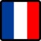 Flag of French in the shape of square with contrasting contour, social media communication sign