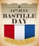 Flag with Fringes in a Retro Poster with Bastille Day Date, Vector Illustration