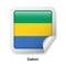 Flag of Gabon. Round glossy sticker