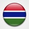 Flag of Gambia. Round glossy badge