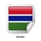 Flag of Gambia. Round glossy sticker