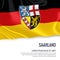 Flag of German state Saarland waving on an isolated white background. State name and the text area for your message.