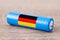 Flag of Germany on 18650 li-ion battery