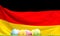 Flag of Germany 3d rendering easter eggs green lawn 3D Rendering