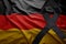 Flag of germany with black mourning ribbon