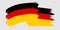 Flag of Germany, brush stroke background.  Waving Flag of French Republic on tranparent backrgound for your web site design, logo,