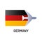 Flag of Germany color line icon. Airline network. International flights. Popular tourist destination. Pictogram for web page,