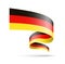 Flag of Germany in the form of wave ribbon.