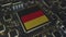 Flag of Germany on the operating chipset. German information technology or hardware development related conceptual 3D