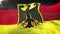 Flag of Germany waving on sun. Seamless loop with highly detailed fabric texture