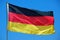 Flag of Germany waving on the wind