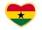 Flag of Ghana in heart shape, golden frame