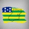 Flag of  Goias from brush strokes. Blank map of  Goias. Federal Republic of Brazil. High quality map  and flag   Goias