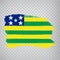 Flag of  Goias from brush strokes. Federal Republic of Brazil. Flag Goias of Brazil on transparent background for your web site de