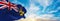 flag of Governor of Western Australia , Australia at cloudy sky background on sunset, panoramic view. Australian travel and
