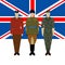 Flag of Great Britain and soldiers in the uniform of the British Army-2