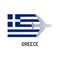 Flag of Greece color line icon. Airline network. International flights. Popular tourist destination. Pictogram for web page,