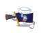 Flag guam cartoon happy Sailor style with binocular