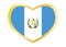 Flag of Guatemala in heart shape, golden frame