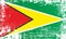 Flag of Guyana, Co-operative Republic of Guyana, Africa. Wrinkled dirty spots.