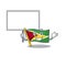 Flag guyana isolated in the cartoon bring board