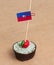 Flag of haiti on cupcake