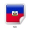 Flag of Haiti. Round glossy sticker