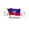 Flag haiti Scroll with Money eye cartoon character style