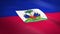 Flag of Haiti. Waving flag with highly detailed fabric texture seamless loopable video. Seamless loop with highly