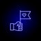 flag hand friendship outline blue neon icon. Elements of friendship line icon. Signs, symbols and s can be used for web,