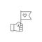 flag hand friendship outline icon. Elements of friendship line icon. Signs, symbols and s can be used for web, logo, mobile