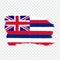 Flag of Hawaii from brush strokes. United States of America.  Flag Hawaii on transparent background for your web site design, logo