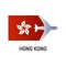 Flag of Hong Kong color line icon. Airline network. International flights. Popular tourist destination. Pictogram for web page,