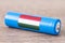Flag of Hungary on 18650 li-ion battery